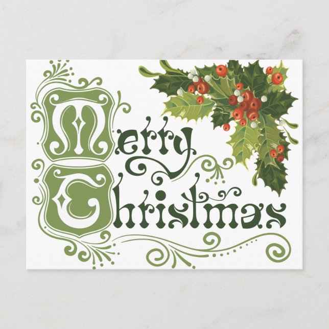 Weihnachtsfeiertag Postkarte (Vorderseite)