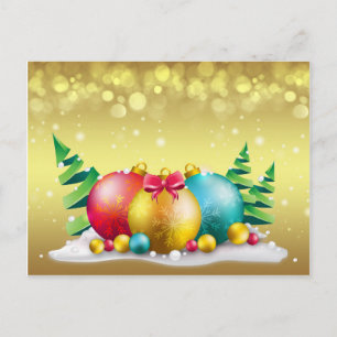 Weihnachtsfeiertag Postkarten-Goldeffekt Feiertagspostkarte
