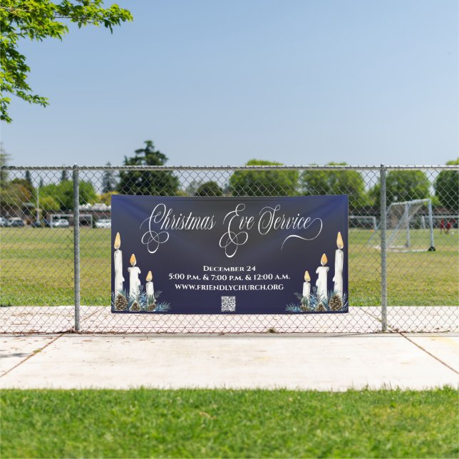 Weihnachtsfeiertag QR Code Candlelight Service Banner (Insitu)