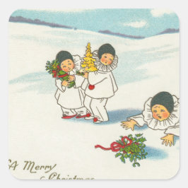 Weihnachtsfeiertag Quadratischer Aufkleber