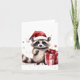 Weihnachtsfeiertag Raccoon Feiertagskarte