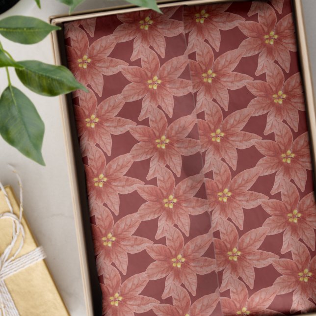 Weihnachtsfeiertag Red Poinsettia Floral Seidenpapier (Von Creator hochgeladen)