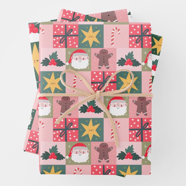 Weihnachtsfeiertag Rosa Dekorationspapier Geschenkpapier Set (Von Creator hochgeladen)