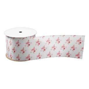 Weihnachtsfeiertag Rosa Flamingo Muster Satinband