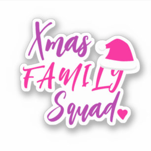 Weihnachtsfeiertag rosa Santa-Hut lustige Schrift Aufkleber