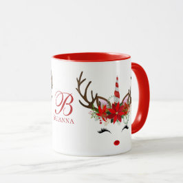 Weihnachtsfeiertag - Rot der Einhorn-Rotwild-2Tone Tasse