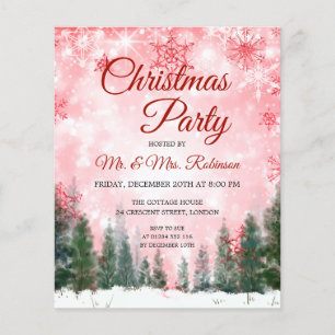 Weihnachtsfeiertag Rotes Winter Wonderland INVITE Flyer
