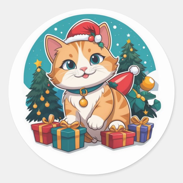 Weihnachtsfeiertag Runder Aufkleber (Vorderseite)