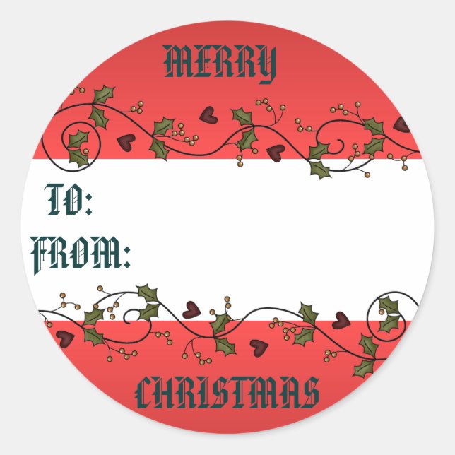 Weihnachtsfeiertag Runder Aufkleber (Vorderseite)