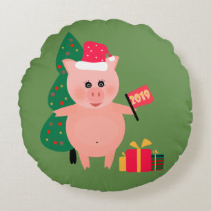 Weihnachtsfeiertag Rundes Kissen