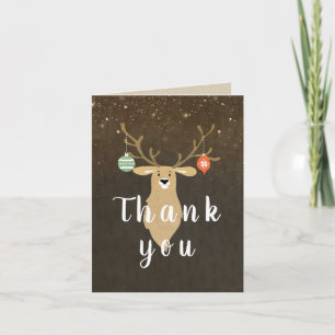Weihnachtsfeiertag Rustic Deer Whimsical Vielen Da Dankeskarte