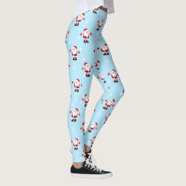 Weihnachtsfeiertag Santa Claus Blue Leggings
