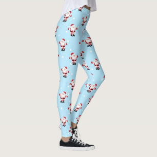 Weihnachtsfeiertag Santa Claus Blue Leggings