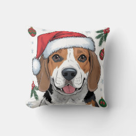 Weihnachtsfeiertag Santa Dog Beagle Kissen