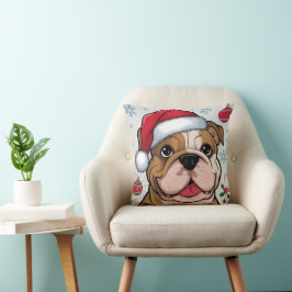 Weihnachtsfeiertag Santa Dog Bulldog-Wurfkissen Kissen