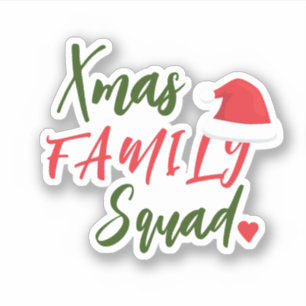 Weihnachtsfeiertag Santa-Hut Familien-Squad-Schrif Aufkleber