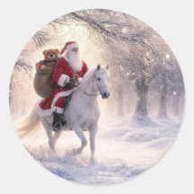 Weihnachtsfeiertag Santa und Pferd