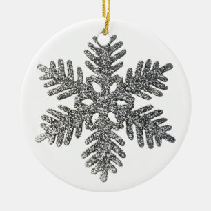 Weihnachtsfeiertag Silber Snowflake Star Design Keramikornament