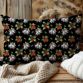 Weihnachtsfeiertag Silberglocken und Holly Kissenbezug