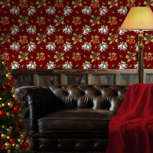 Weihnachtsfeiertag Silberglocken und Holly Tapete