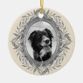 Weihnachtsfeiertag Silver Frame Foto Feierlich Keramik Ornament