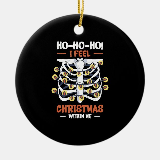 Weihnachtsfeiertag Skelettkäfig Radiologie Keramik Ornament (Vorne)