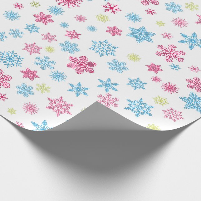Weihnachtsfeiertag Snowflake Muster Geschenkpapier (Ecke)