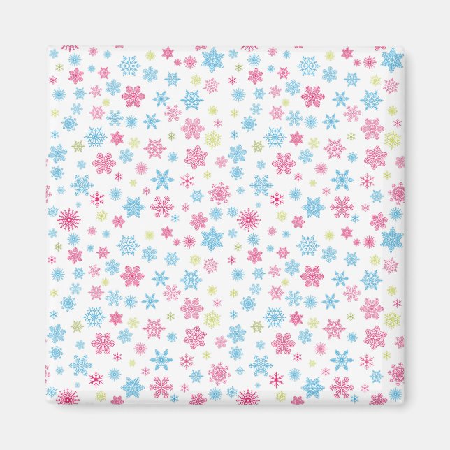Weihnachtsfeiertag Snowflake Muster Magnet (Vorne)