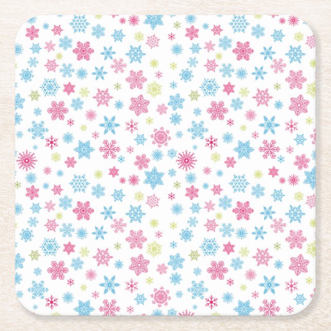 Weihnachtsfeiertag Snowflake Muster Rechteckiger Pappuntersetzer (Vorderseite)