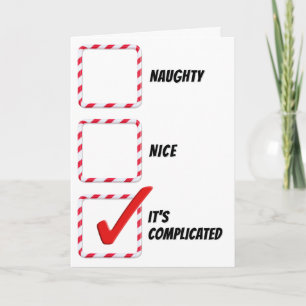 Weihnachtsfeiertag Spaß Naughty oder Nice Karo Box Karte