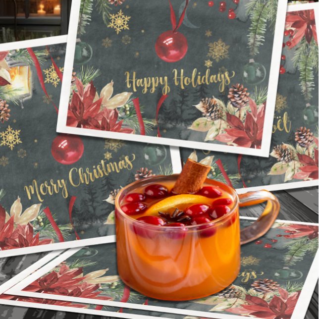 Weihnachtsfeiertag Splendor Happy Holidays Serviette (Von Creator hochgeladen)