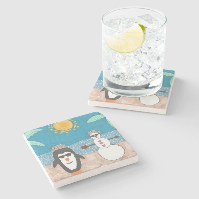 Weihnachtsfeiertag Steinuntersetzer (Seitenansicht)