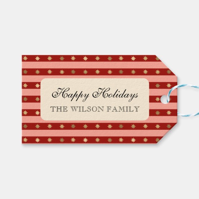 Weihnachtsfeiertag Stricktes Weihnachten Weihnacht Geschenkanhänger (Vorderseite (Horizontal))