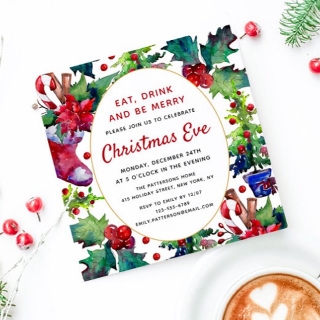 Weihnachtsfeiertag Strumpf | Abendessen Einladung (Von Creator hochgeladen)