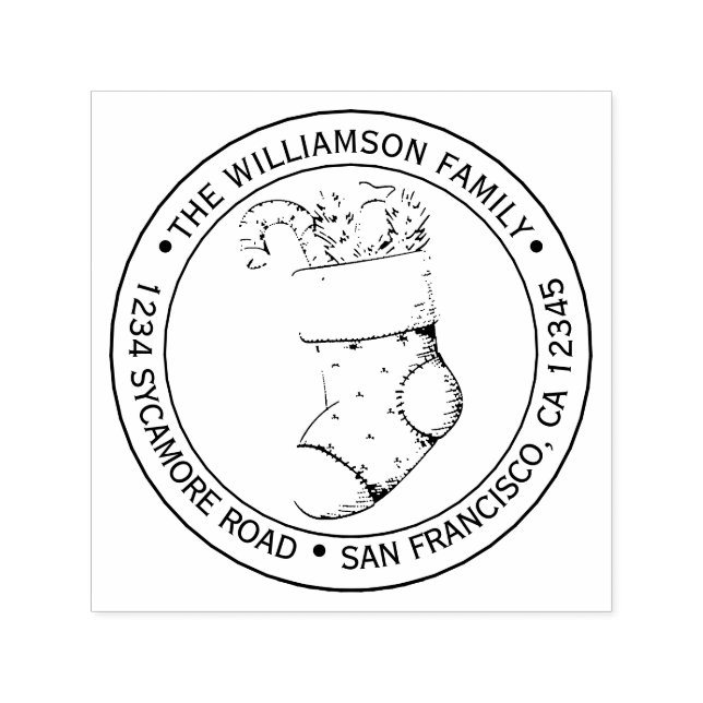 Weihnachtsfeiertag Strumpf Rücksendeadresse Permastempel (Design)