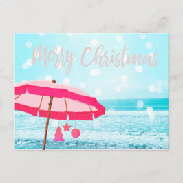 Weihnachtsfeiertag Sunshine Beach Szene Regenschir Postkarte