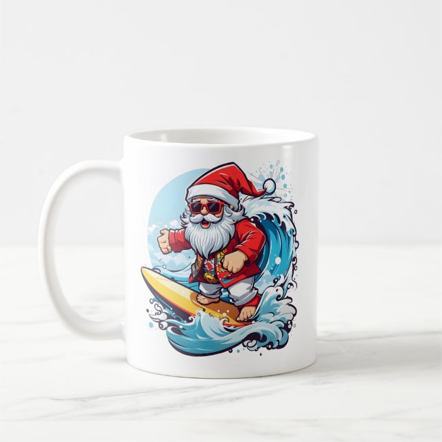 Weihnachtsfeiertag Surfen Weihnachtswaves Kaffeetasse (Links)