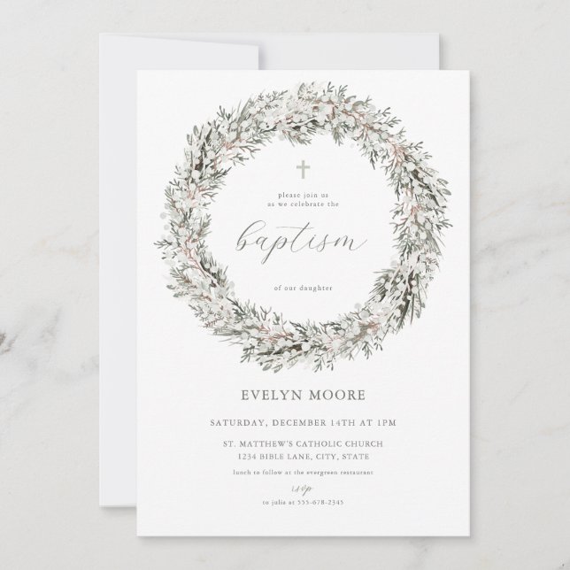 Weihnachtsfeiertag - Taufe Einladung (Vorderseite)