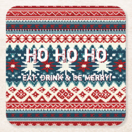 Weihnachtsfeiertag Ugly Sweater Party Rechteckiger Pappuntersetzer