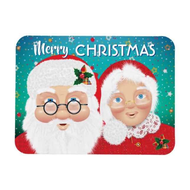 Weihnachtsfeiertag und Frau Claus Magnet (Horizontal)