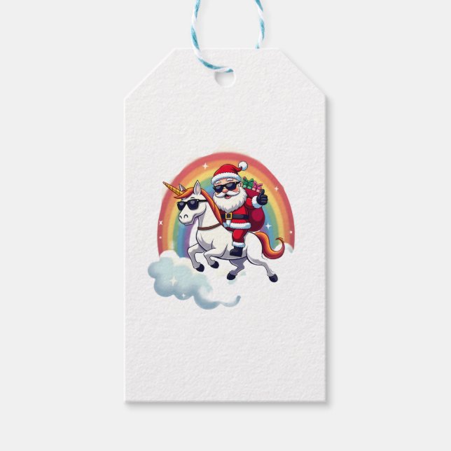 Weihnachtsfeiertag - Unicorn Geschenkanhänger (Vorderseite)