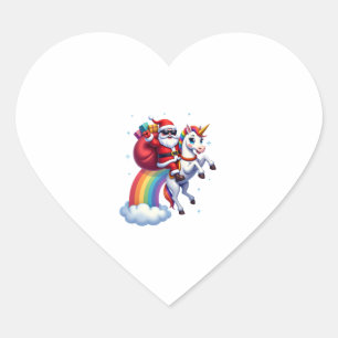 Weihnachtsfeiertag - Unicorn Herz-Aufkleber