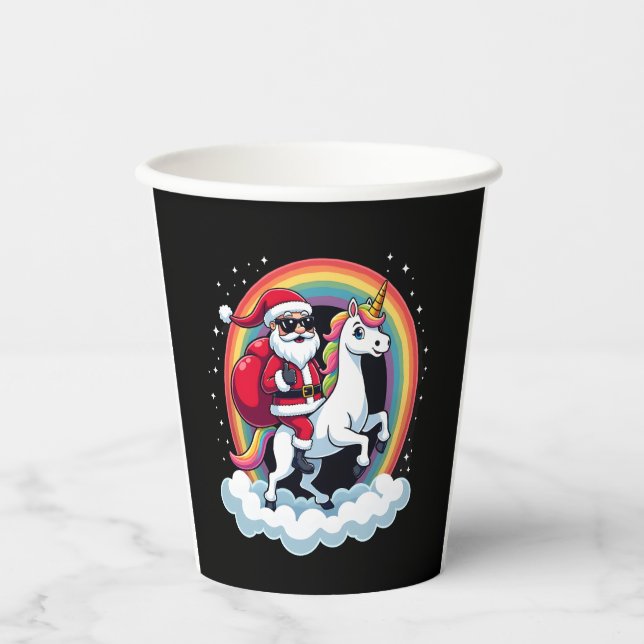 Weihnachtsfeiertag - Unicorn Pappbecher (Vorderseite)
