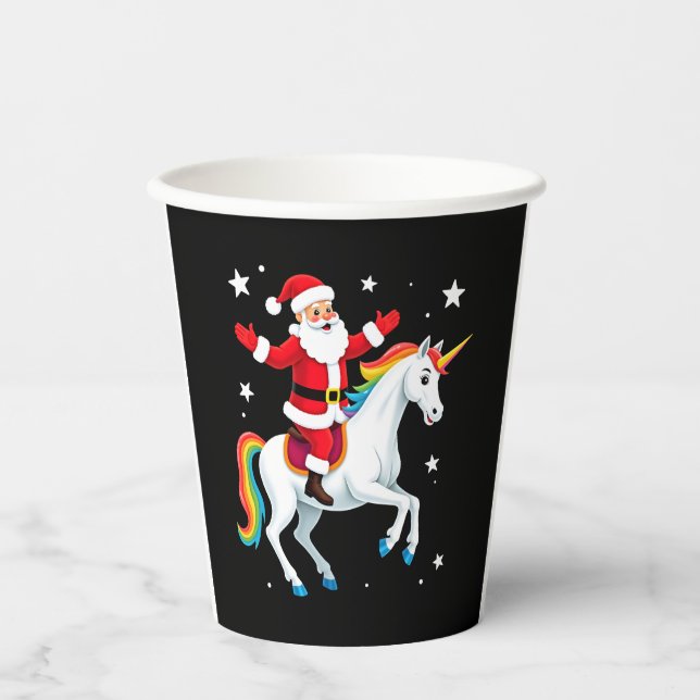 Weihnachtsfeiertag - Unicorn Pappbecher (Vorderseite)
