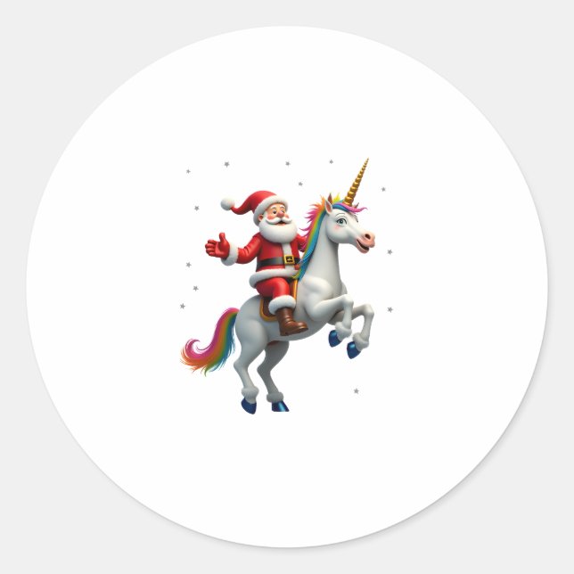 Weihnachtsfeiertag - Unicorn Runder Aufkleber (Vorderseite)