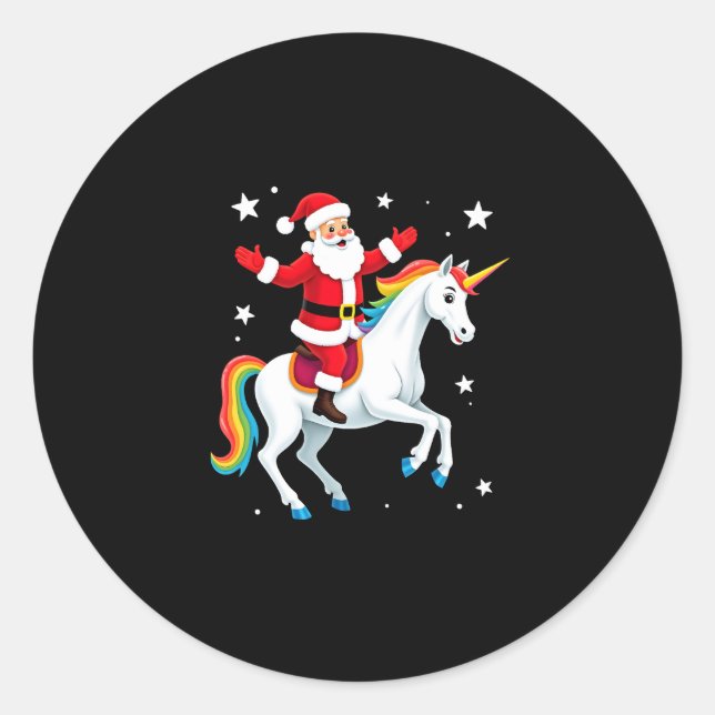 Weihnachtsfeiertag - Unicorn Runder Aufkleber (Vorderseite)