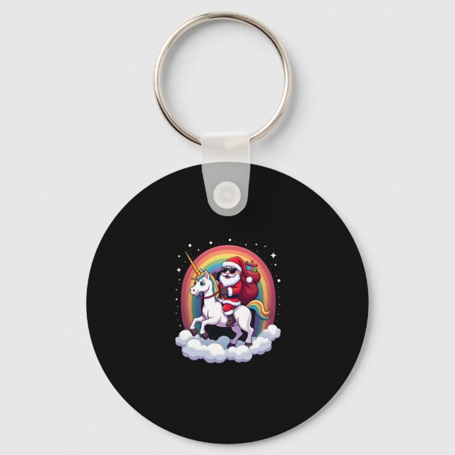 Weihnachtsfeiertag - Unicorn Schlüsselanhänger (Vorderseite)