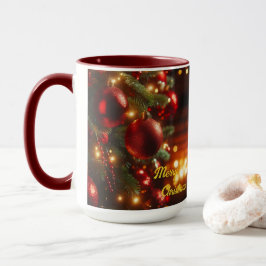 Weihnachtsfeiertag Vintag Rote Ornamente Tasse