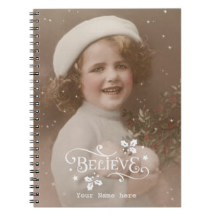 Weihnachtsfeiertag Vintages Retro-Notizbuch Notizblock