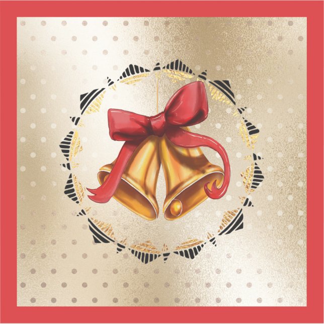 Weihnachtsfeiertag Vinyl Sticker mit Glocken (Vorderseite)